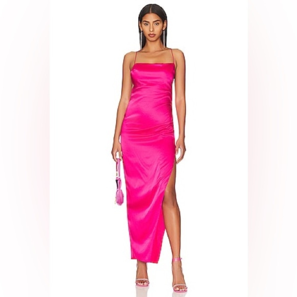 NWT Retrofête SER.O.YA Celino Silk Maxi Dress in Fuchsia Size Small